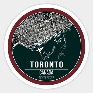 Toronto city map, urban city map Canada Sticker